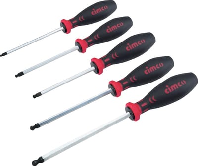 Cimco Hex Screwdriver Set with Ball End, 5 pcs