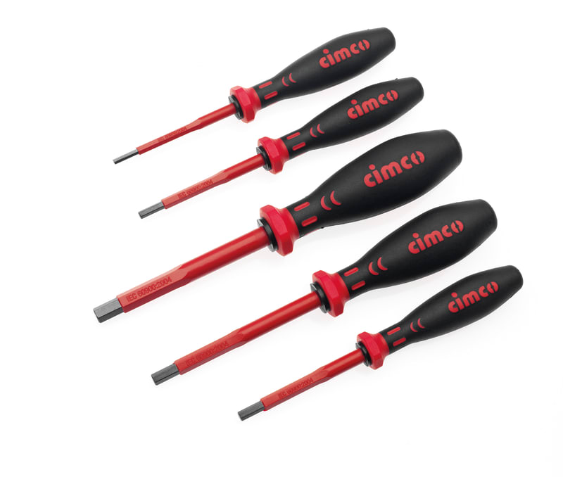 Cimco 117820 Insulated hex key set, 1000 V, 5 pieces, 3...8 mm A/F, straight handle