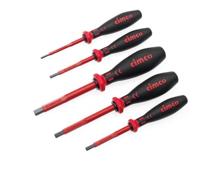 Cimco 117820 Insulated hex key set, 1000 V, 5 pieces, 3...8 mm A/F, straight handle