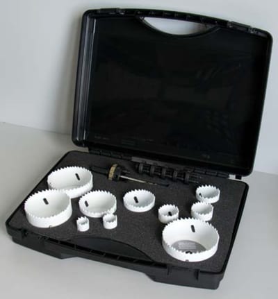 Hole saw set 10 pcs with re-load