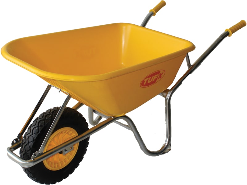 Structron 822783 Concrete Wheelbarrow, Plastic Body, 170 L, Puncture-Proof Wheel