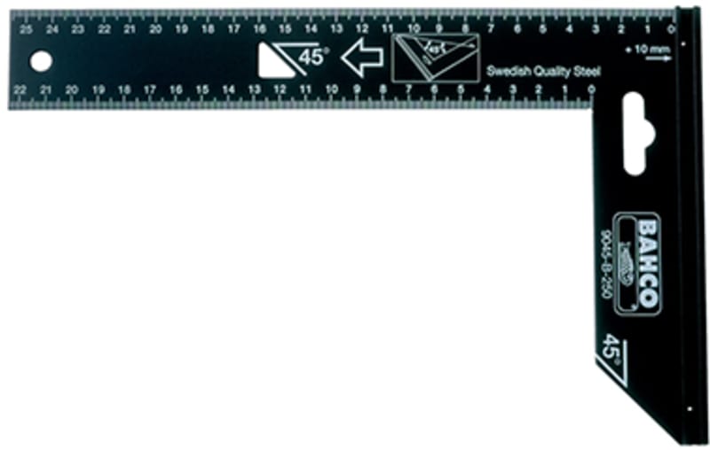 Bahco precision try square 250 mm one-piece Swedish steel (9045-B-250)
