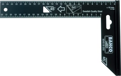 Bahco 9045-B-300 Precision Try Square 300 mm with Stop, Scale and Level