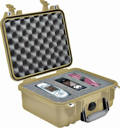 Peli™ Case 1400 with foam, light brown