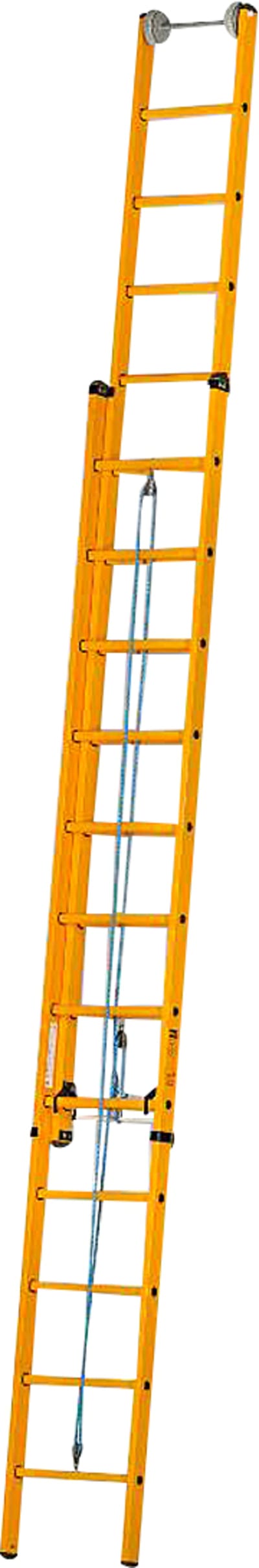 Fibreglass 2-piece Rope-Operated Extension Ladder 6,4M