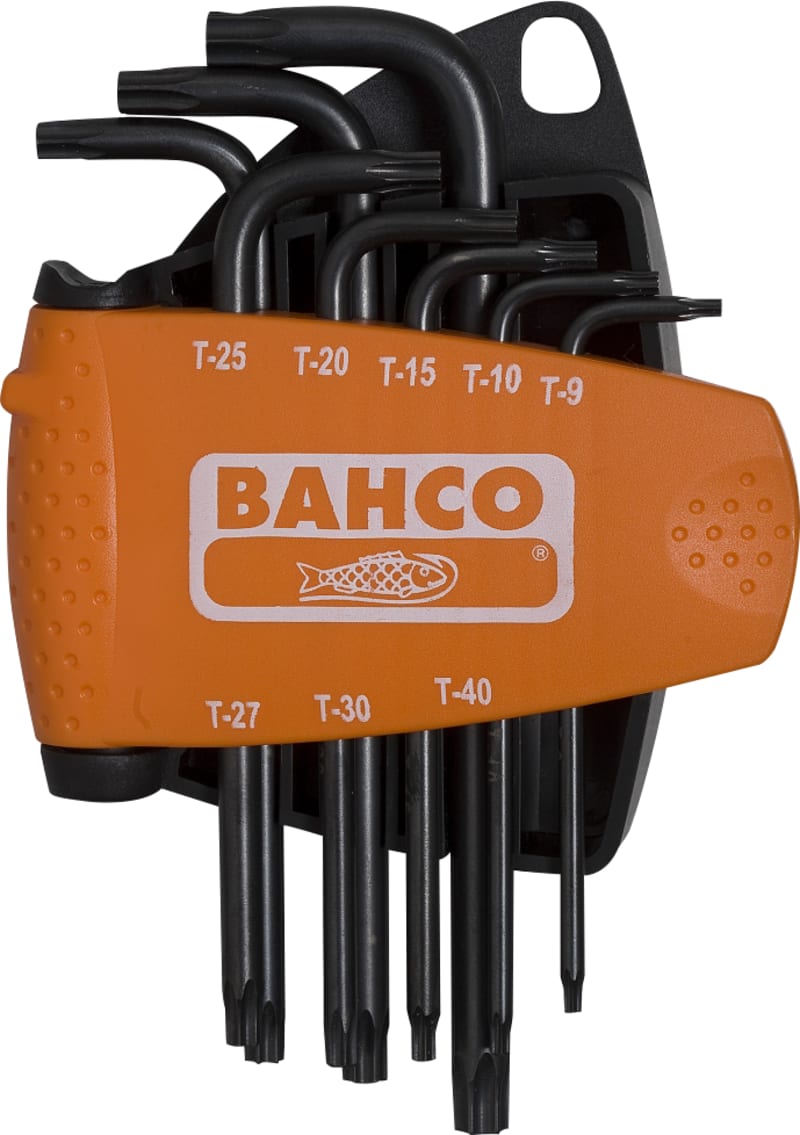 Bahco BE-9575 Torx Key Set with Magnetic Holder, 8 Pieces T9-T40