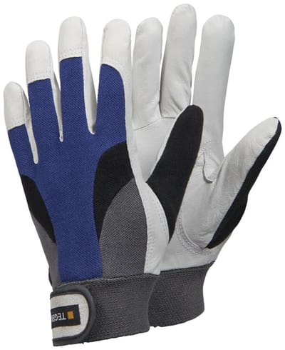 Tegera 113 Pigskin Leather Safety Glove, Cotton Back, Hook-and-Loop, Size 7