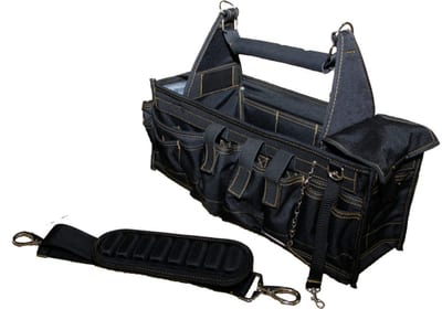 Rack-a-tiers 43706 Open Nylon Tool Bag with 44 Pockets, Shoulder Strap