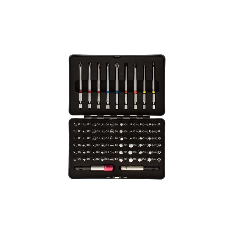Vix Tools 1071C Bit set, 71 pieces, PH/PZ/Torx/slotted/hex, magnetic holder, plastic case