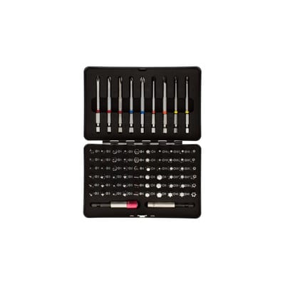 Vix Tools 1071C Bit set, 71 pieces, PH/PZ/Torx/slotted/hex, magnetic holder, plastic case