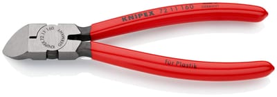 Knipex 72 11 160 side cutter for plastics, plastic-coated handles, 160 mm