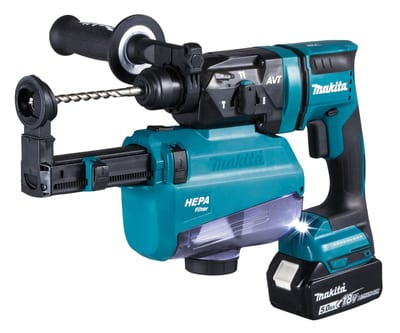 Makita DHR182RTWJ 18 V Cordless Combination Hammer with HEPA Dust Cassette