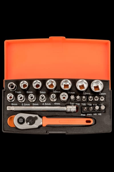 Socket set 1/4", bits and sockets, 25 pieces