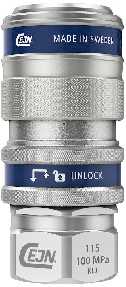 Cejn Series 115 Hydraulic Quick Coupling Socket, Galvanised NPT - 3/8", DN10, 1000 bar