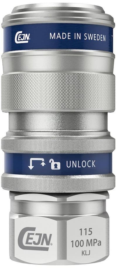 Cejn Series 115 Hydraulic Quick Coupling Socket, Galvanised NPT - 3/8", DN10, 1000 bar