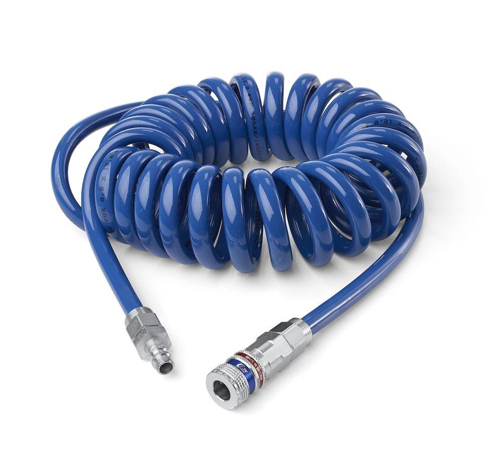 Cejn 310 Spiral Compressed Air Hose with series 310 PUR - Lynkobling, 11mm, 1/4", 8M, Air