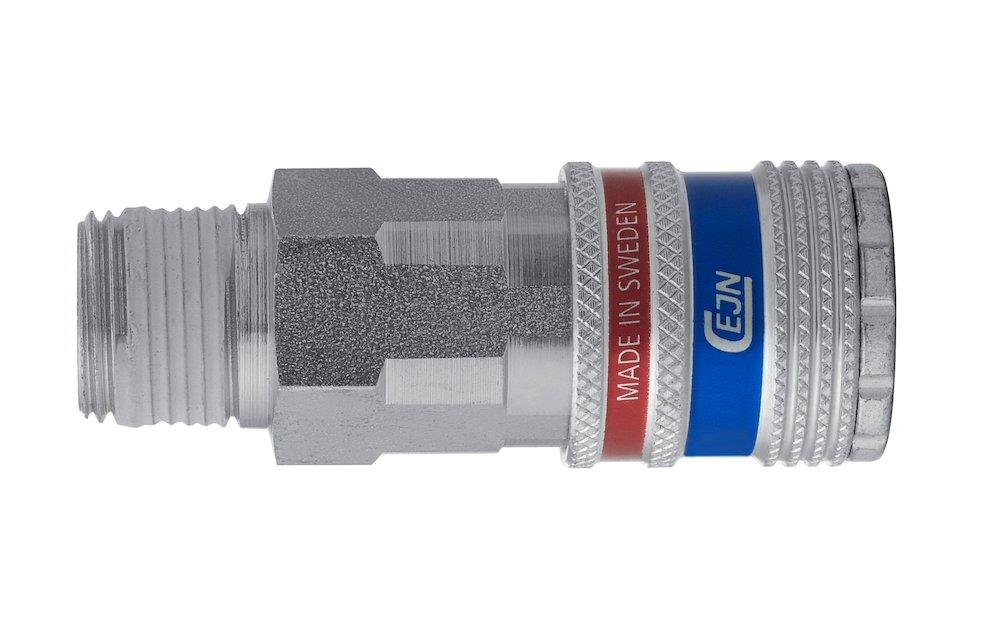 Cejn 320 Compressed Air Quick Coupling Nipple Galvanised Steel/Brass - 3/8" BSPT