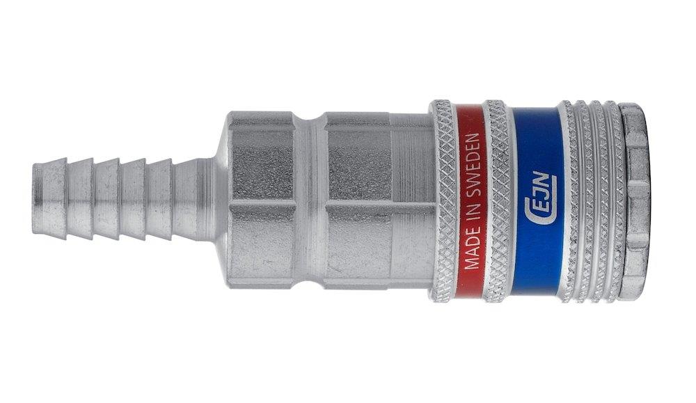 CEJN 320 Compressed Air Quick Coupling - Steel/Brass, 13 mm Hose Tail, DN 7.6