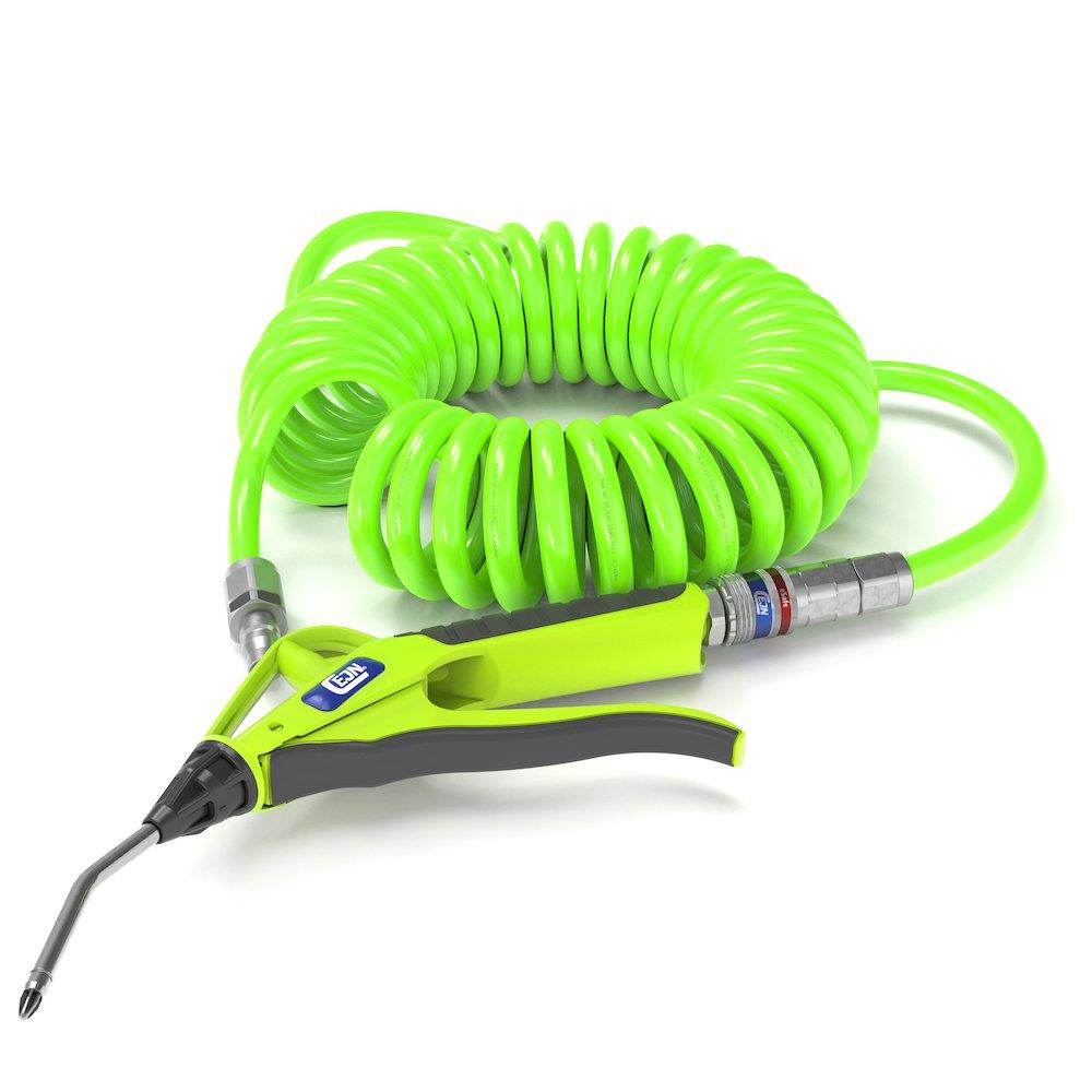Cejn 320 Spiral Hi-Vis Spiral hose set with 209 blow gun PUR - 6.5mm, 4M, Air