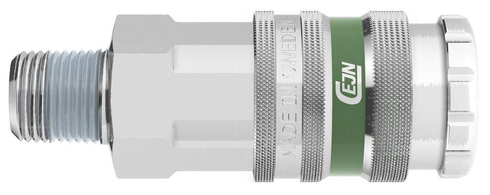 Cejn 342 Safety Coupling Nipple, Steel/Brass Galvanised, 3/8" BSPT, DN 7.4