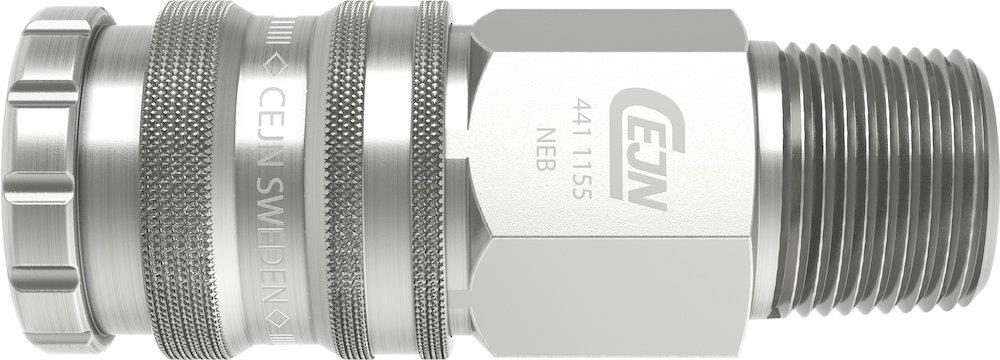 Cejn 441 Series Breathing Air Nipple, zinc-plated steel/brass, 3/8" NPT, DN 10.4
