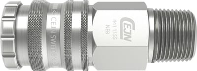 Cejn 441 Series Breathing Air Nipple, zinc-plated steel/brass, 3/8" NPT, DN 10.4