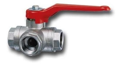 Cimberio 3-Way Ball Valve T-bore 3× SOCKET brass - 1 1/4", 40bar