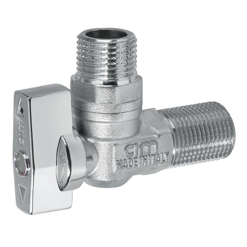Cimberio Angle Valve nipple/nipple - 1/2", Chrome-plated, 1/2"