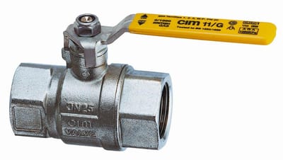 Cimberio CIM 11G Gas Ball Valve coupling/coupling - Normal, L-handle, brass, 1/2", 1/2"