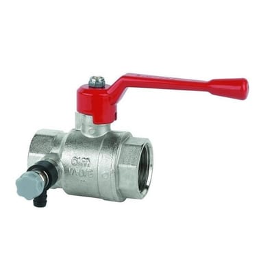 Cimberio CIM 200 Ball Valve with drain coupling/coupling - Normal, L-handle, brass, 3/4", 3/4"