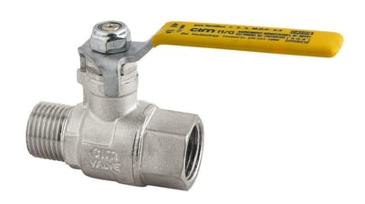 Cimberio CIM 201/11G Gas Ball Valve socket/nipple - Normal, L-handle, brass, 3/4", 3/4"