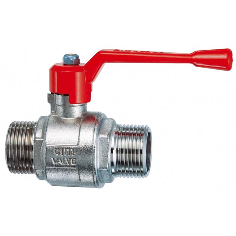 Cimberio CIM 202/14 Ball Valve nipple/nipple - Normal, L-handle, brass, 1/2", 1/2"