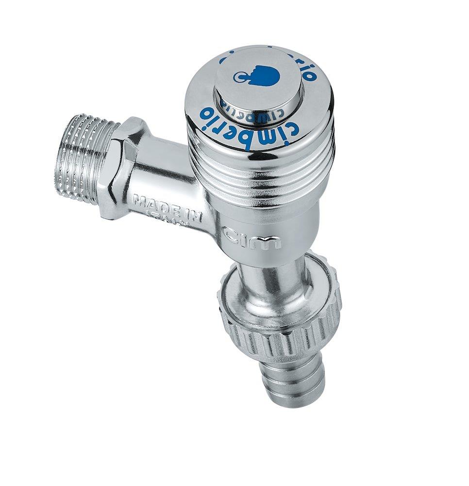 Cimberio Drain Cock with Push Button 1/2" Chrome-plated