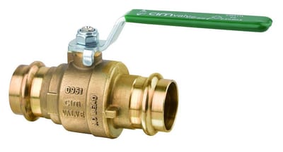Cimberio Press Ball Valve pres/pres - Normal, L-handle, Dezincification-free brass, 54mm, 54mm
