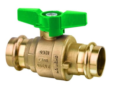 Cimberio Press Ball Valve pres/pres - Normal, T-handle, Dezincification-free brass, 18mm, 18mm