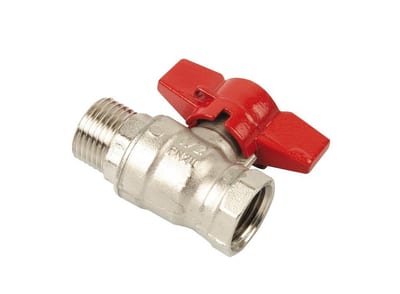 Cimberio RED6 Ball Valve socket/nipple - Normal, T-handle, brass, 1", 1"