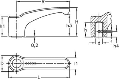 Clamping Lever Black - 23mm