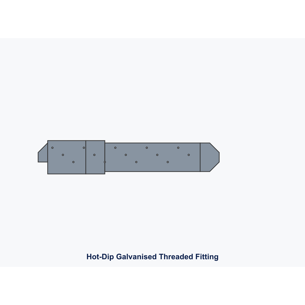 Galvanised Reducing Nipple 3/4" × 1/2" BSPT — EN 10242 Section N