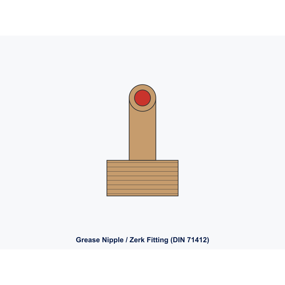 Grease Nipple DIN 71412 M8X1 45 Stainless A2