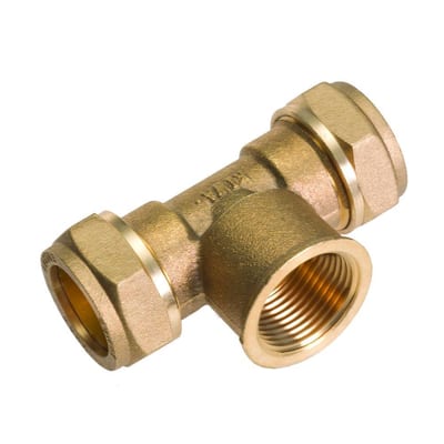 Conex T-Piece with socket - 22mm, 22mm, 1/2"