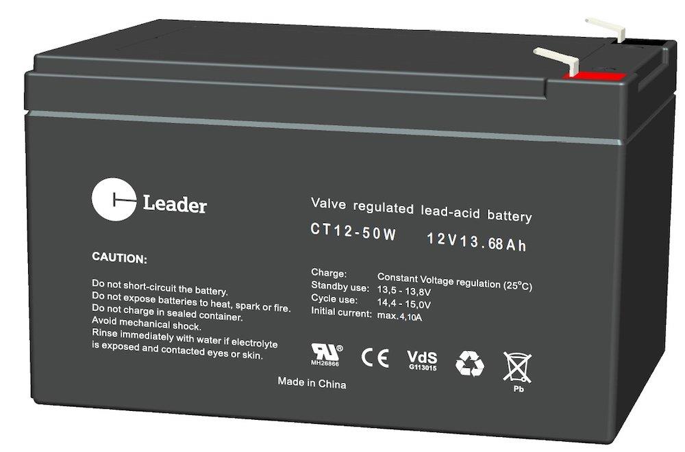 CT-Leader CT12-50W Lead Battery - 12V, 13.6AH