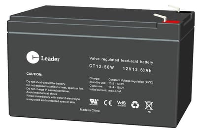 CT-Leader CT12-50W Lead Battery - 12V, 13.6AH