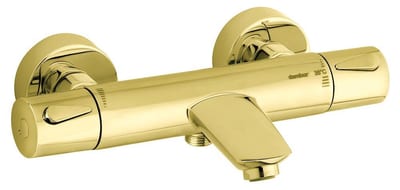 Damixa Silhouet Bath and Shower Thermostat - brass, polished, 2-handle, included, yes
