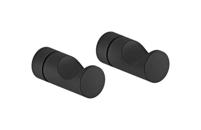 Damixa Silhouet Towel Hook, brass, matte black - 2-pack