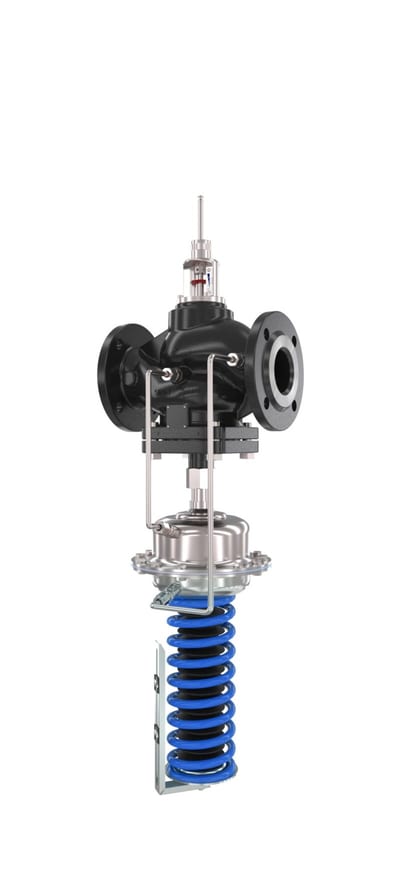 Danfoss AFQMP 2 DN 125 PN 25 pressure-independent flow + differential-pressure control valve — flange, Kvs 250 m³/h, flow 20–230 m³/h, Δp 0.1 bar–1 bar