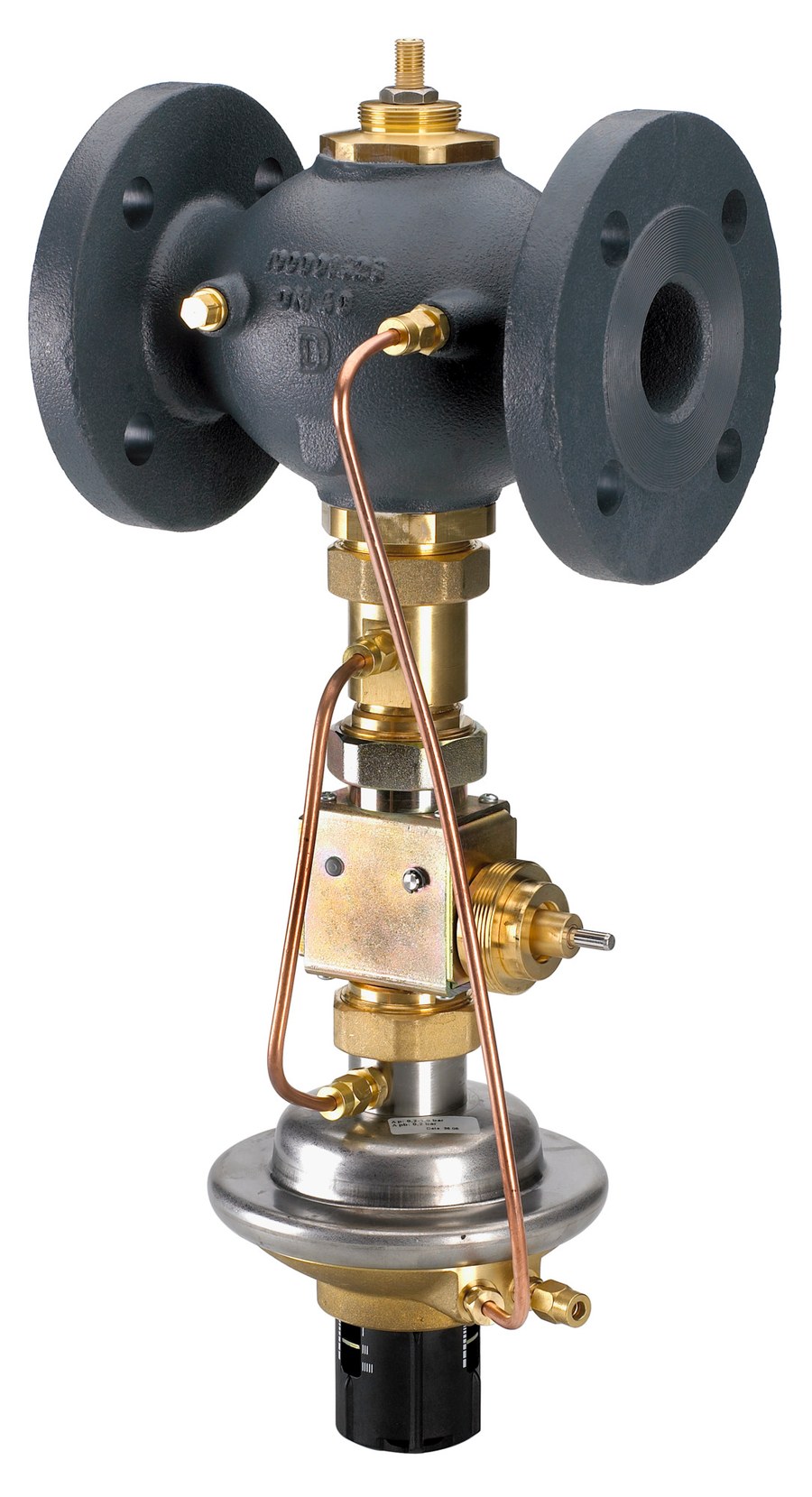 Danfoss AVPQT pressure-independent control valve (Δp + flow + temperature), PN 25, DN 50, flow 0.8 – 15 m³/h, Δp 0.2 – 1 bar, flange, return mounting (003H6812)