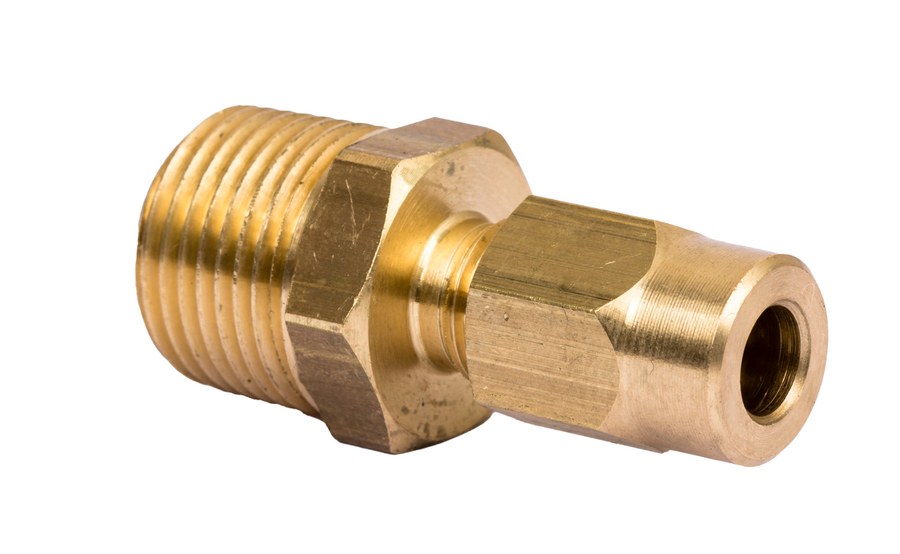 Danfoss compression-fitting set (10 pcs), brass, for Ø6×1 mm impulse tube, thread R 1/8 (003H6857)