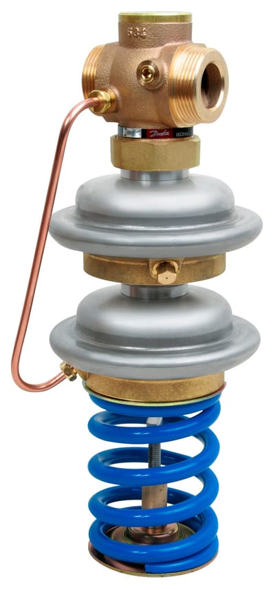 Danfoss SAVA safety pressure-relief controller, PN 25, DN 40, kVS 16 m³/h, setting 2 – 7.5 bar, external thread G 2 A, bypass mounting