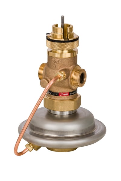 Danfoss AVQMT-WE motorized flow and temperature controller (PICV), PN 25, DN 15, flow range 0.07–1.6 m³/h, Kvs 2.5 m³/h, External thread G 3/4 A (ISO 228/1), via tailpieces