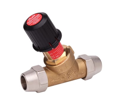 Danfoss AVDO Self-Acting Constant-Flow (Automatic Bypass) Valve DN 20, Straight, Threaded, with fittings